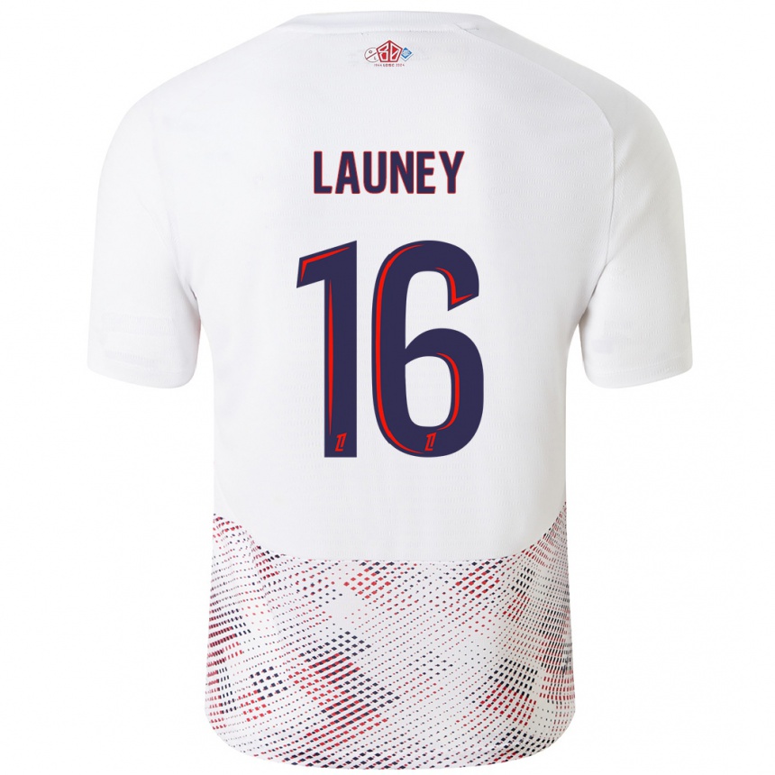 Women Football Elisa Launey #16 White Royal Blue Away Jersey 2024/25 T-Shirt Uk