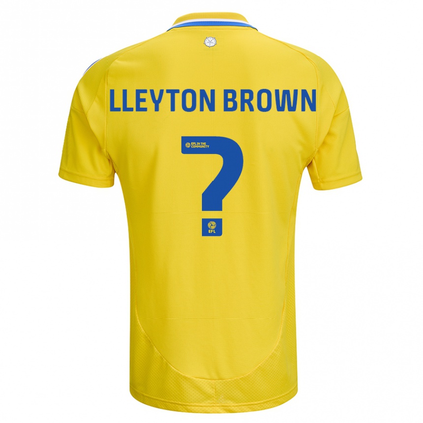 Women Football Lleyton Brown #0 Yellow Blue Away Jersey 2024/25 T-Shirt Uk