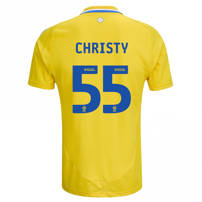 Women Football Harry Christy #55 Yellow Blue Away Jersey 2024/25 T-Shirt Uk