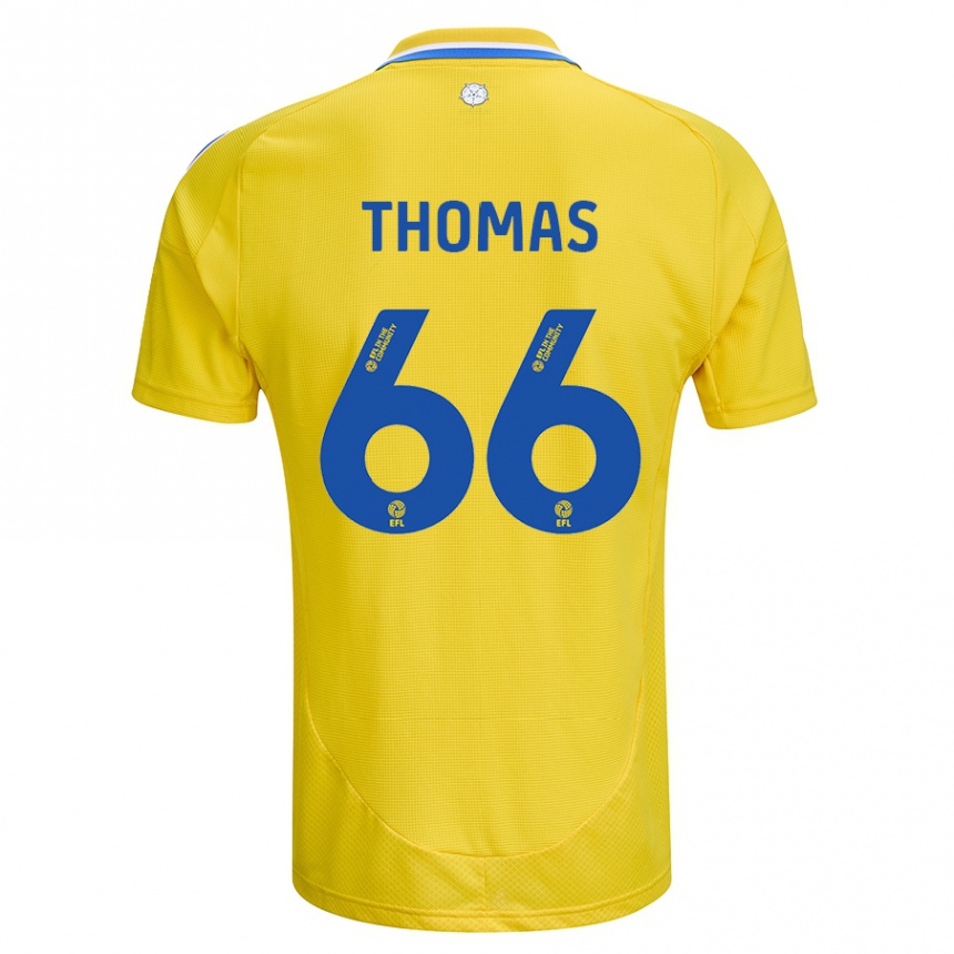 Women Football Luca Thomas #66 Yellow Blue Away Jersey 2024/25 T-Shirt Uk