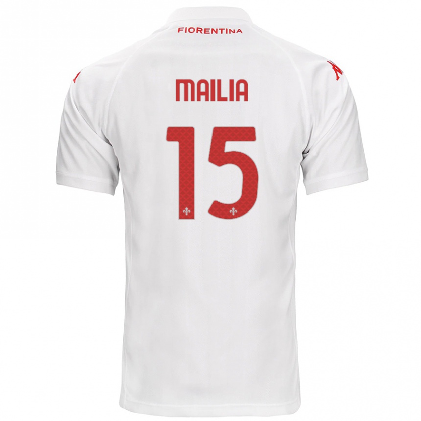 Women Football Siria Mailia #15 White Away Jersey 2024/25 T-Shirt Uk