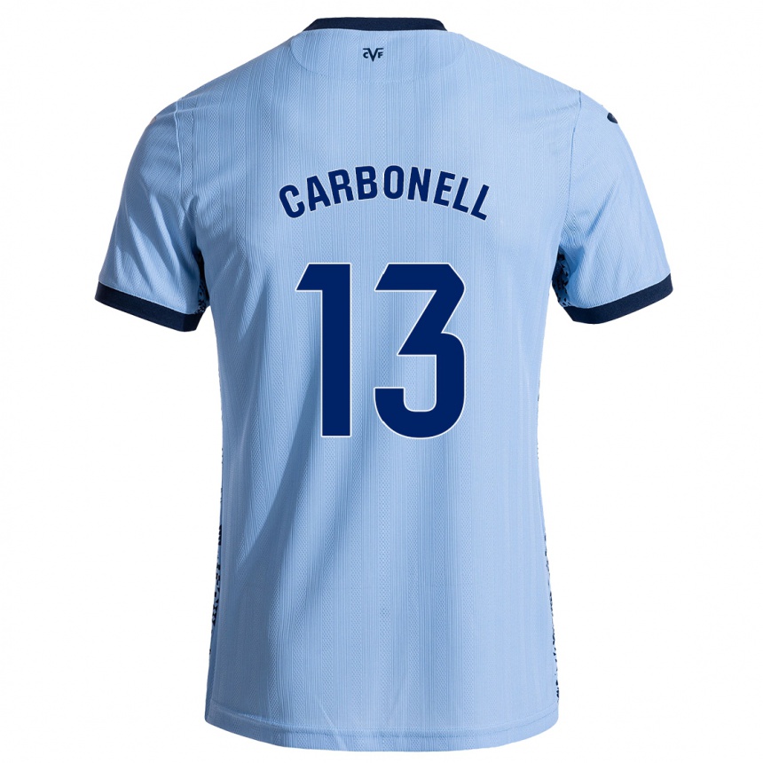 Women Football Carmen Carbonell #13 Sky Blue Away Jersey 2024/25 T-Shirt Uk