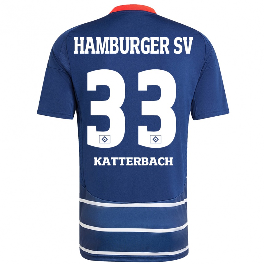 Women Football Noah Katterbach #33 Dark Blue Away Jersey 2024/25 T-Shirt Uk