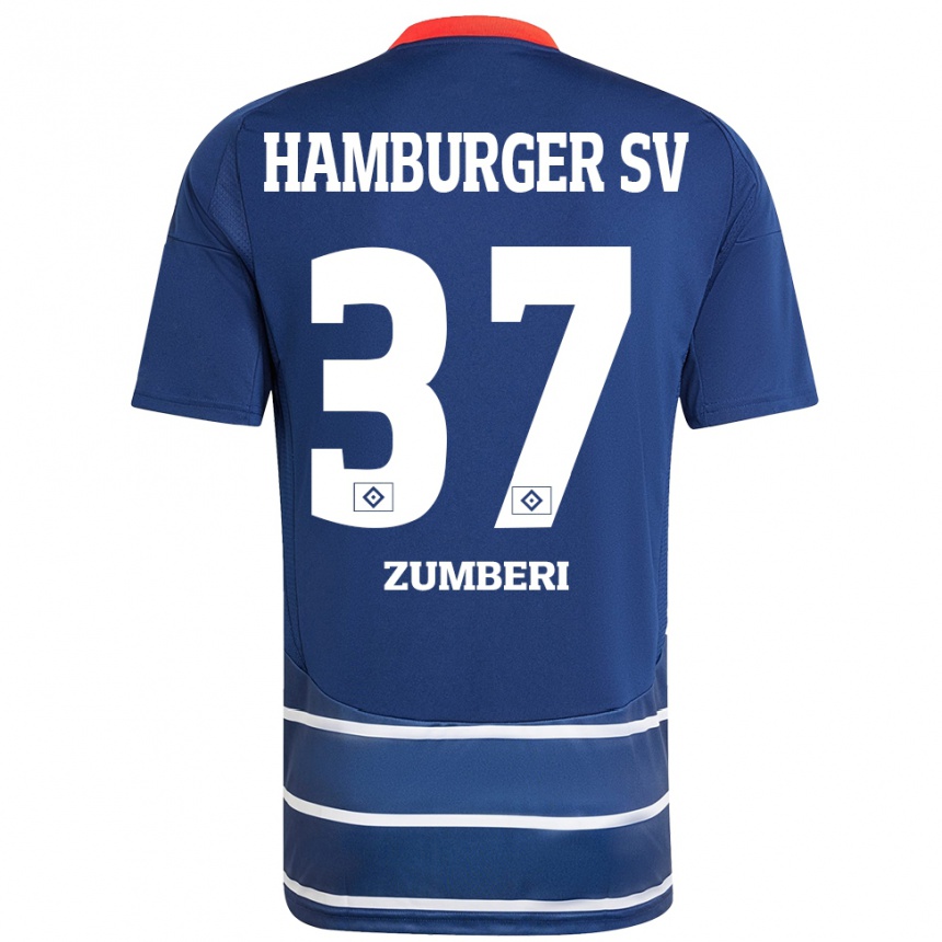 Women Football Valon Zumberi #37 Dark Blue Away Jersey 2024/25 T-Shirt Uk