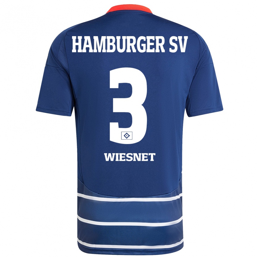 Women Football Melvin Wiesnet #3 Dark Blue Away Jersey 2024/25 T-Shirt Uk