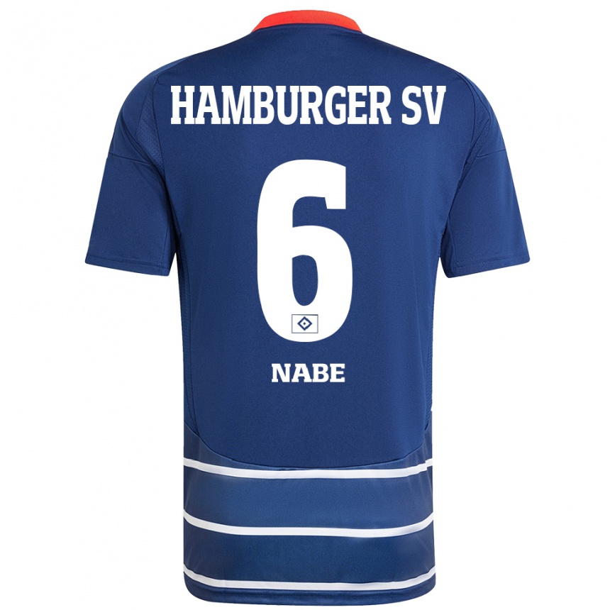 Women Football Jamal Nabe #6 Dark Blue Away Jersey 2024/25 T-Shirt Uk