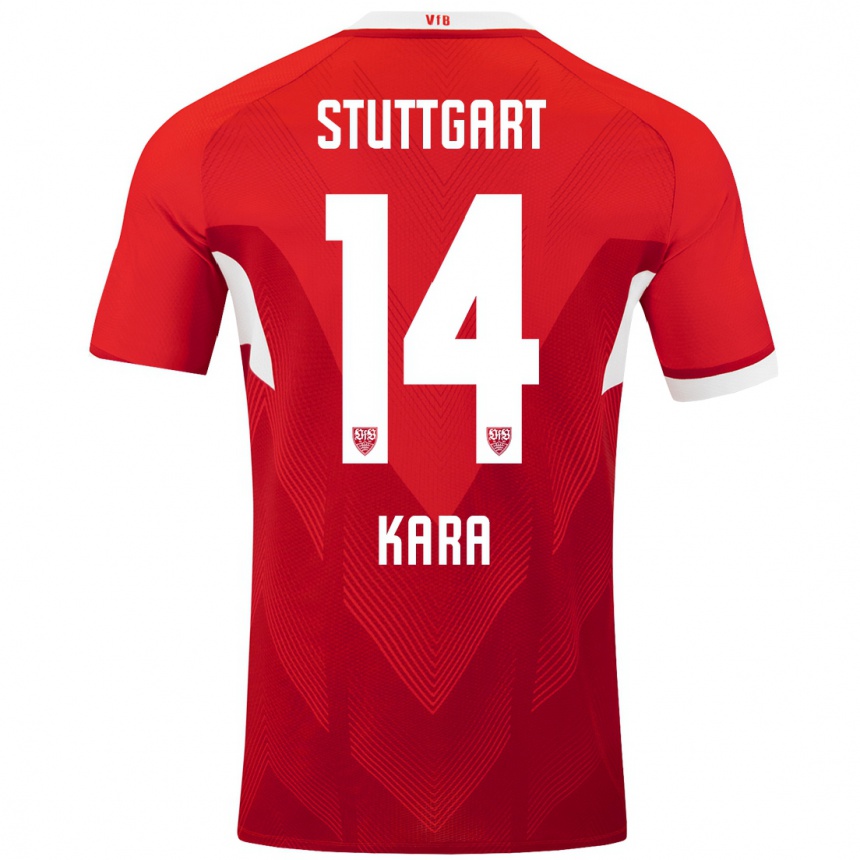 Women Football Semih Kara #14 Red White Away Jersey 2024/25 T-Shirt Uk