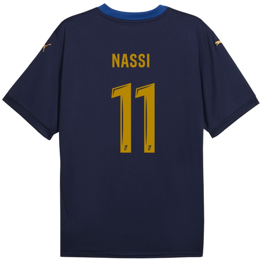 Women Football Jade Nassi #11 Navy Gold Away Jersey 2024/25 T-Shirt Uk