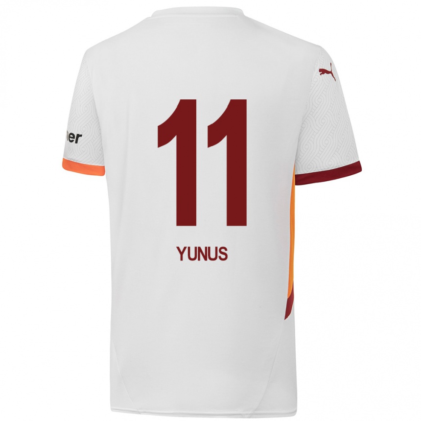 Women Football Yunus Akgün #11 White Yellow Red Away Jersey 2024/25 T-Shirt Uk