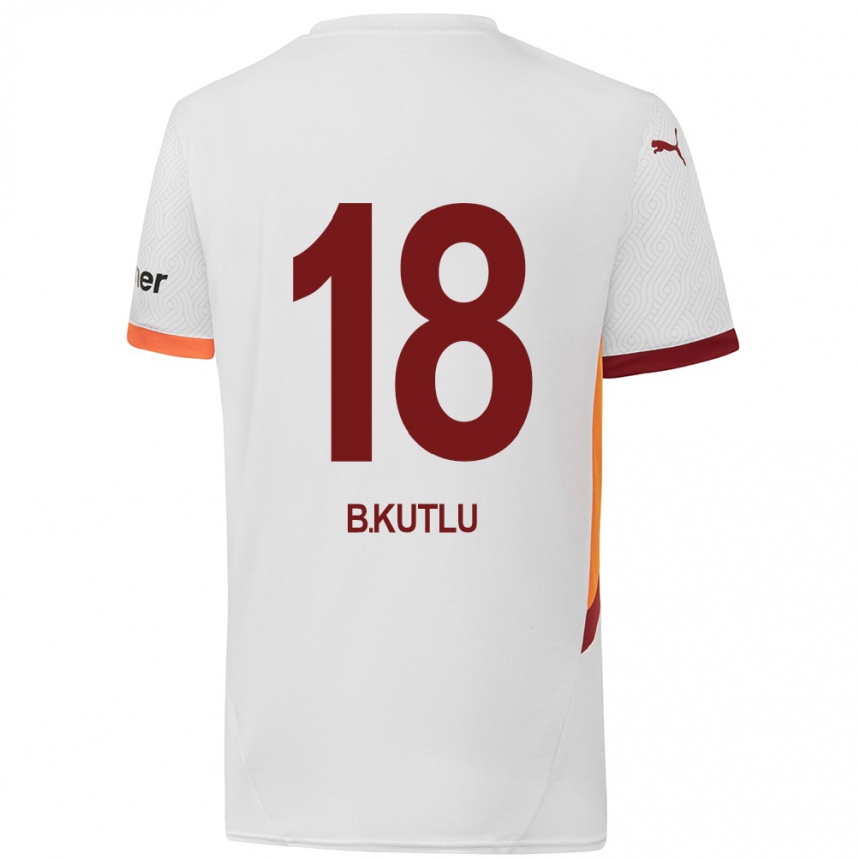 Women Football Berkan Kutlu #18 White Yellow Red Away Jersey 2024/25 T-Shirt Uk