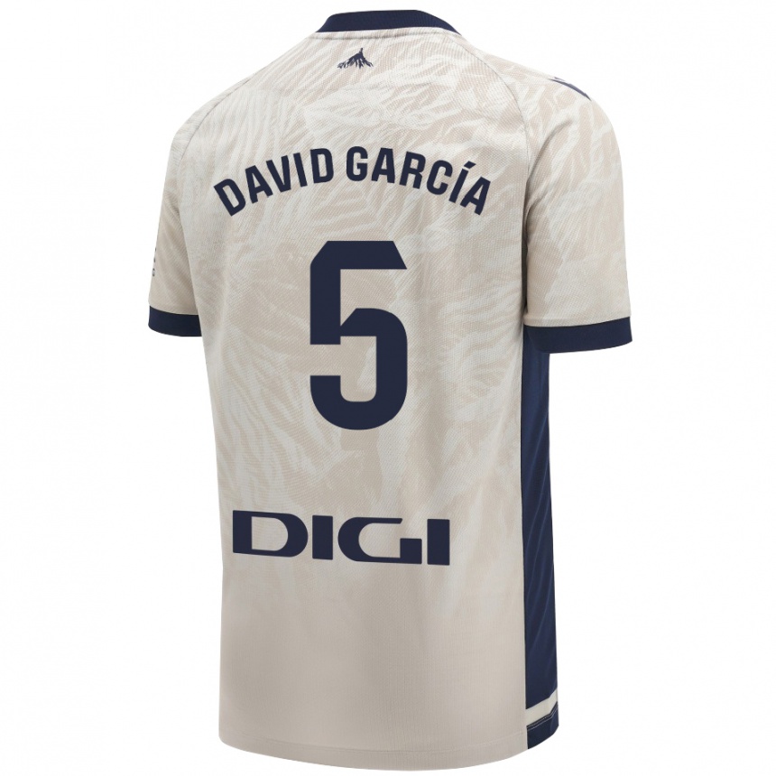 Women Football David García #5 Light Gray Away Jersey 2024/25 T-Shirt Uk