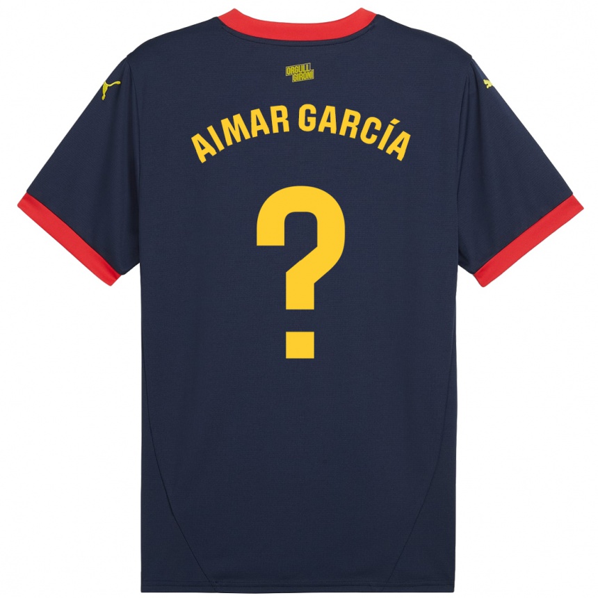 Women Football Aimar García #0 Navy Red Away Jersey 2024/25 T-Shirt Uk