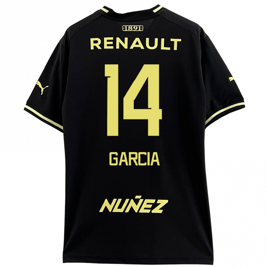 Women Football Damián García #14 Black Yellow Away Jersey 2024/25 T-Shirt Uk