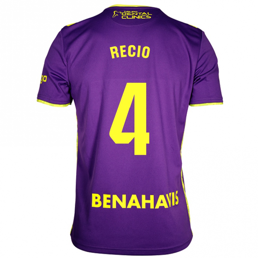 Women Football Ángel Recio #4 Purple Yellow Away Jersey 2024/25 T-Shirt Uk