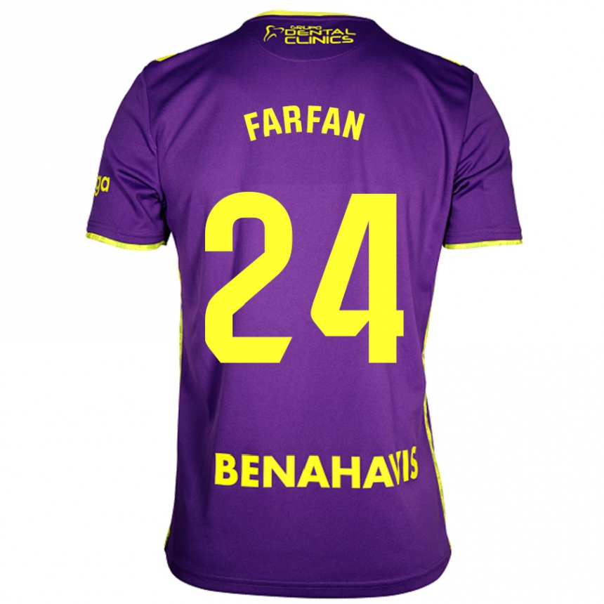 Women Football María Farfán #24 Purple Yellow Away Jersey 2024/25 T-Shirt Uk