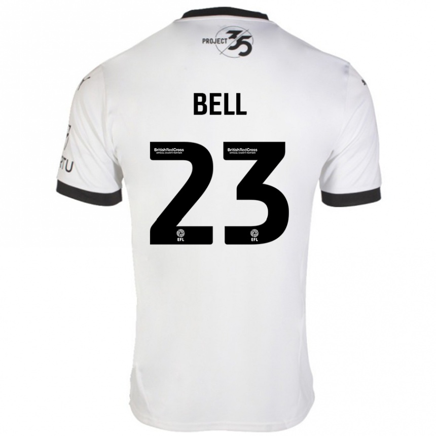 Women Football Katelyn Bell #23 White Black Away Jersey 2024/25 T-Shirt Uk