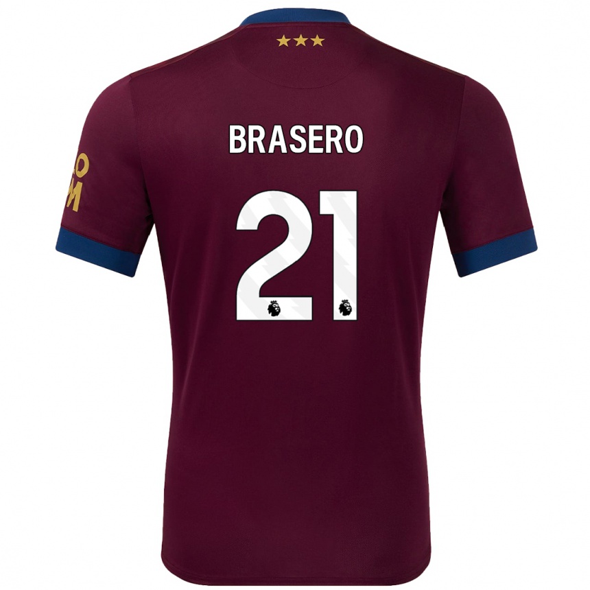 Women Football Sarah Brasero-Carreira #21 Brown Away Jersey 2024/25 T-Shirt Uk