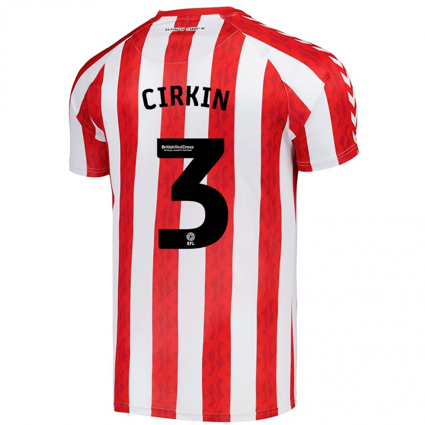 Kids Football Dennis Cirkin #3 Red White Home Jersey 2024/25 T-Shirt Uk