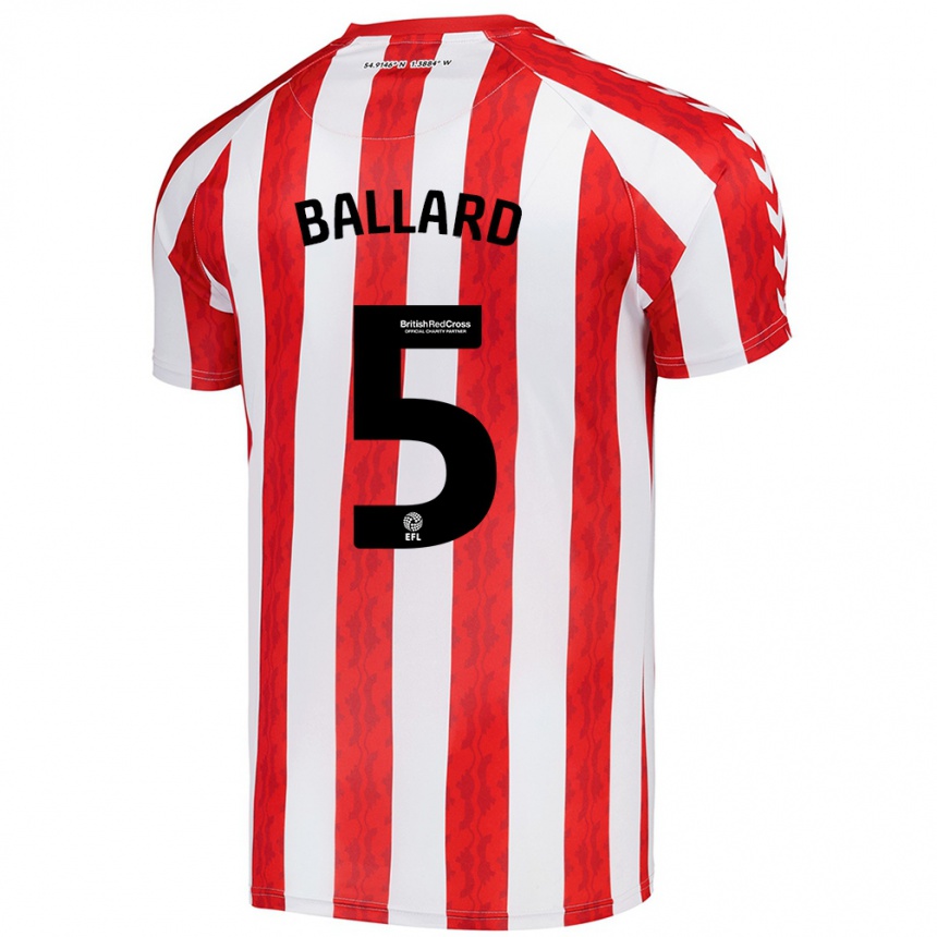 Kids Football Daniel Ballard #5 Red White Home Jersey 2024/25 T-Shirt Uk