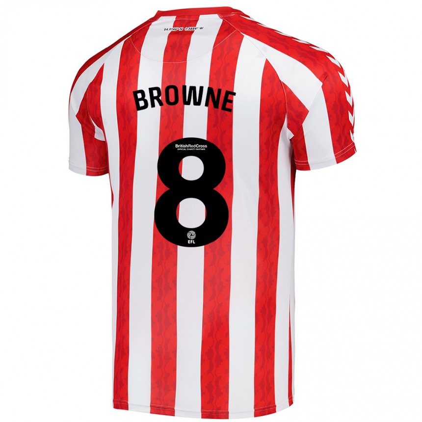 Kids Football Alan Browne #8 Red White Home Jersey 2024/25 T-Shirt Uk