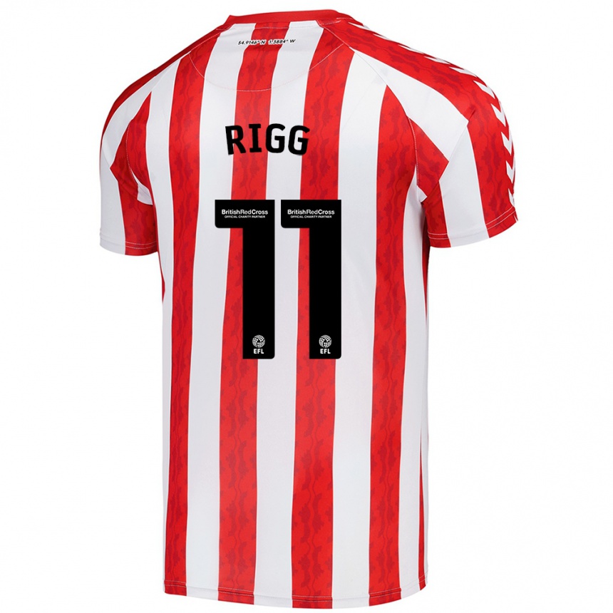 Kids Football Chris Rigg #11 Red White Home Jersey 2024/25 T-Shirt Uk