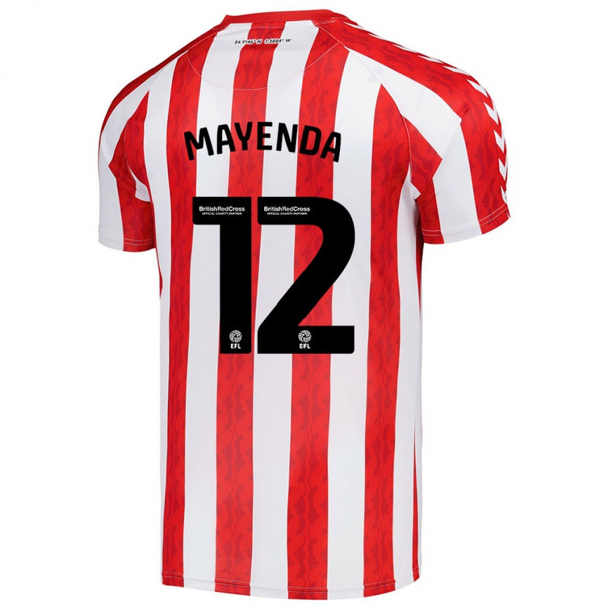 Kids Football Eliezer Mayenda #12 Red White Home Jersey 2024/25 T-Shirt Uk