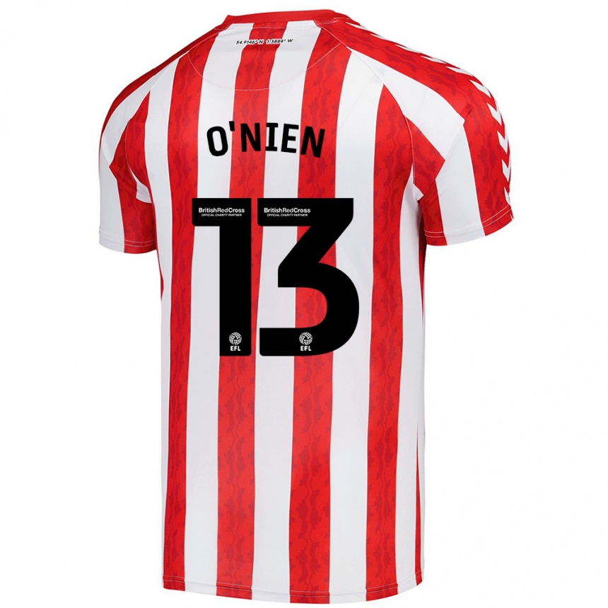 Kids Football Luke O'nien #13 Red White Home Jersey 2024/25 T-Shirt Uk