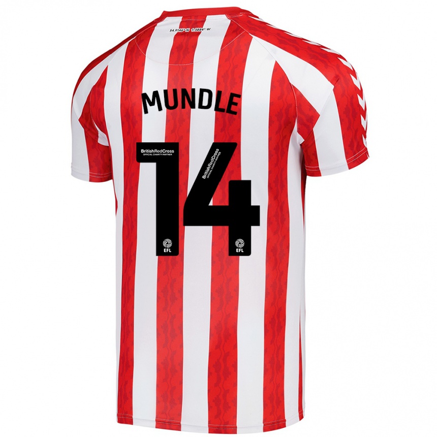 Kids Football Romaine Mundle #14 Red White Home Jersey 2024/25 T-Shirt Uk