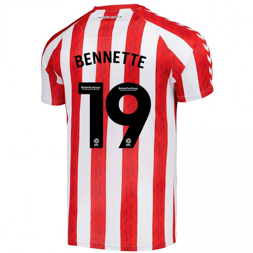 Kids Football Jewison Bennette #19 Red White Home Jersey 2024/25 T-Shirt Uk