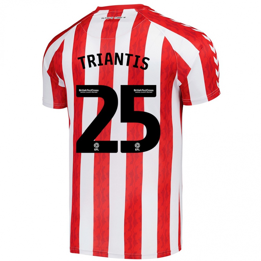 Kids Football Nectarios Triantis #25 Red White Home Jersey 2024/25 T-Shirt Uk