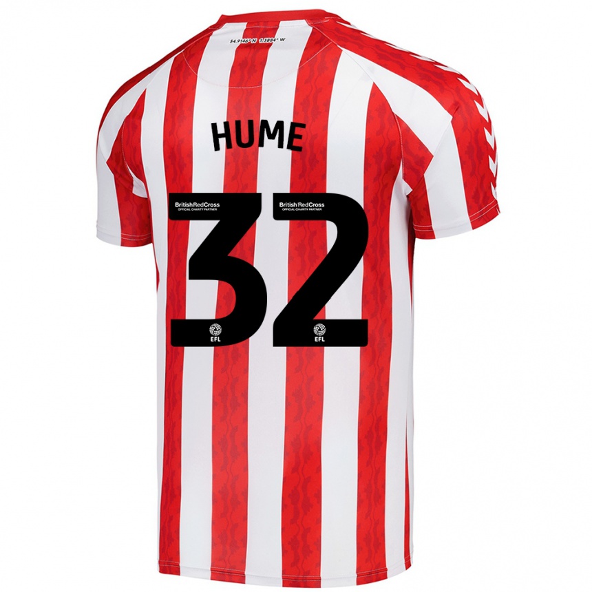 Kids Football Trai Hume #32 Red White Home Jersey 2024/25 T-Shirt Uk