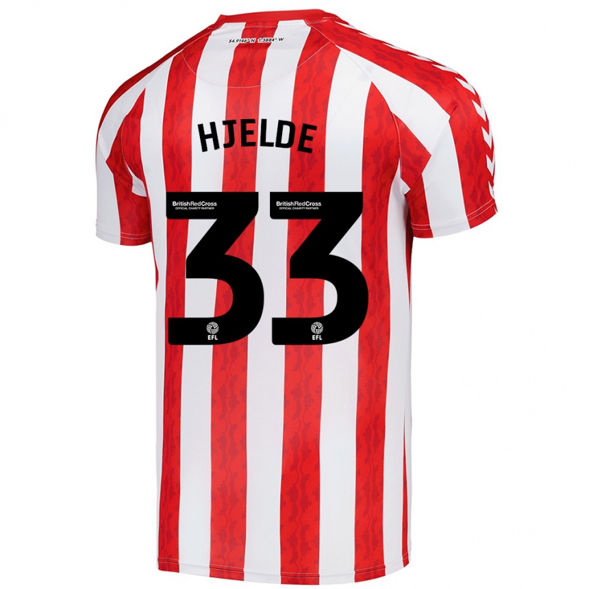 Kids Football Leo Fuhr Hjelde #33 Red White Home Jersey 2024/25 T-Shirt Uk