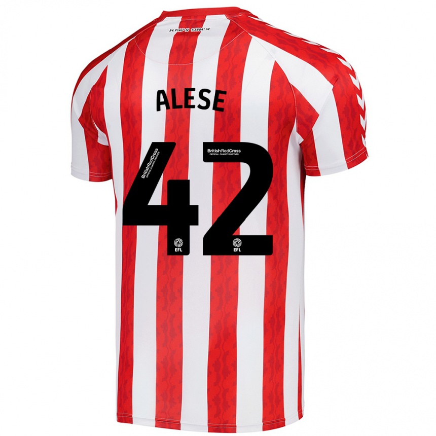 Kids Football Aji Alese #42 Red White Home Jersey 2024/25 T-Shirt Uk