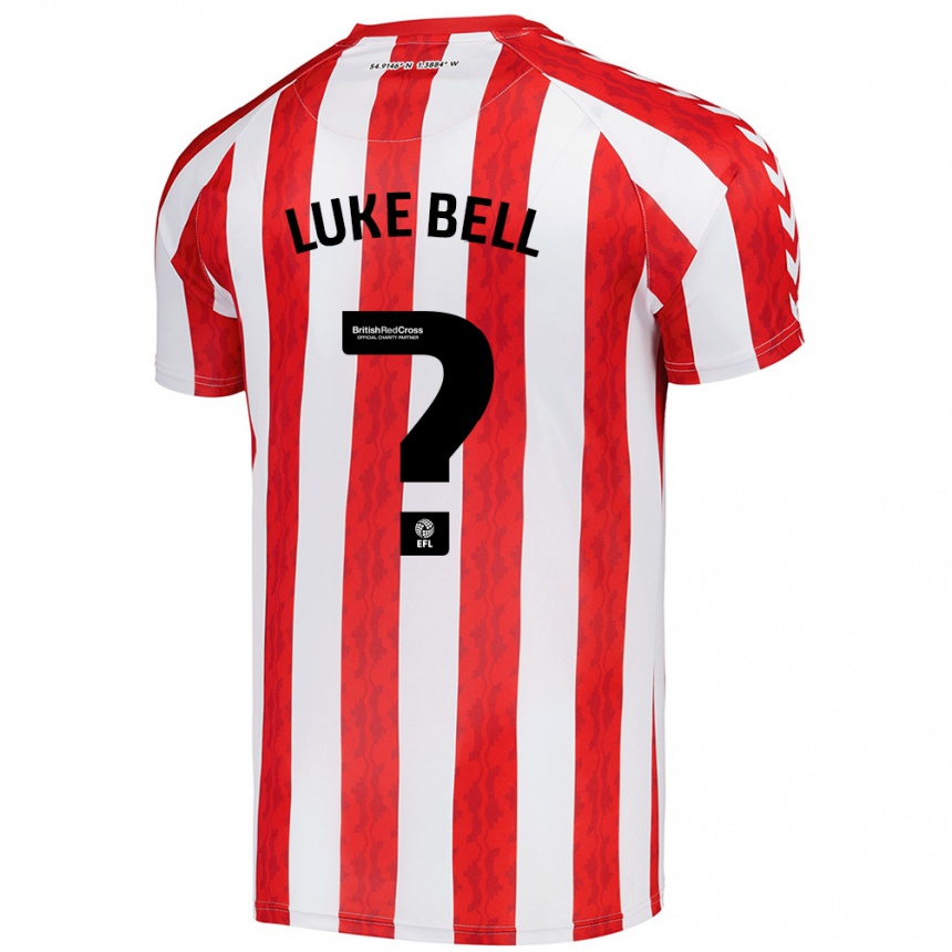 Kids Football Luke Bell #0 Red White Home Jersey 2024/25 T-Shirt Uk