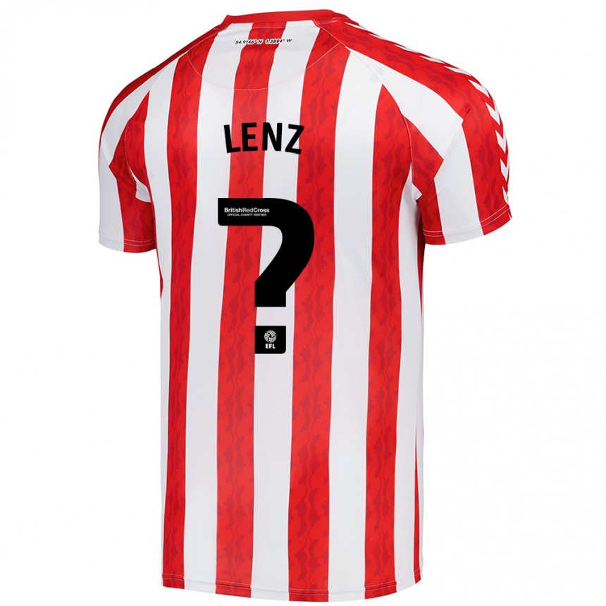 Kids Football Elias Lenz #0 Red White Home Jersey 2024/25 T-Shirt Uk