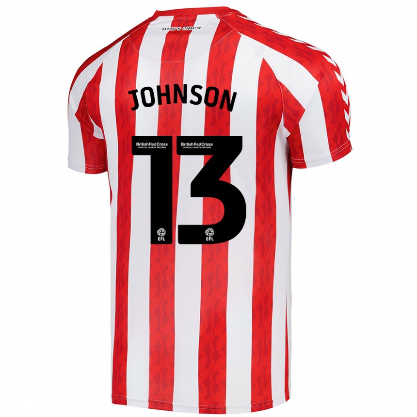 Kids Football Zak Johnson #13 Red White Home Jersey 2024/25 T-Shirt Uk