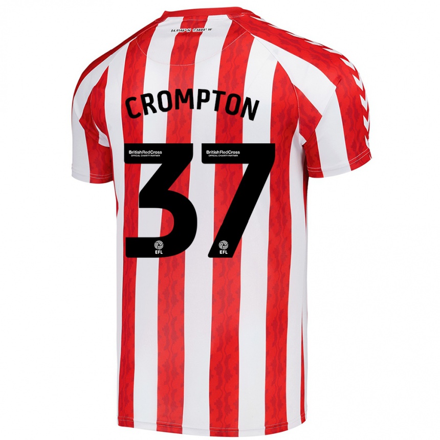 Kids Football Ben Crompton #37 Red White Home Jersey 2024/25 T-Shirt Uk