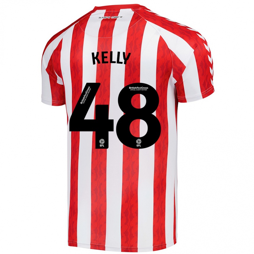 Kids Football Caden Kelly #48 Red White Home Jersey 2024/25 T-Shirt Uk