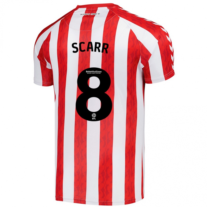 Kids Football Emily Scarr #8 Red White Home Jersey 2024/25 T-Shirt Uk