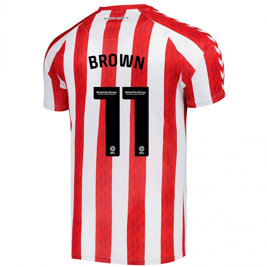 Kids Football Jessica Brown #11 Red White Home Jersey 2024/25 T-Shirt Uk