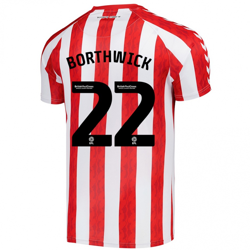 Kids Football Megan Borthwick #22 Red White Home Jersey 2024/25 T-Shirt Uk