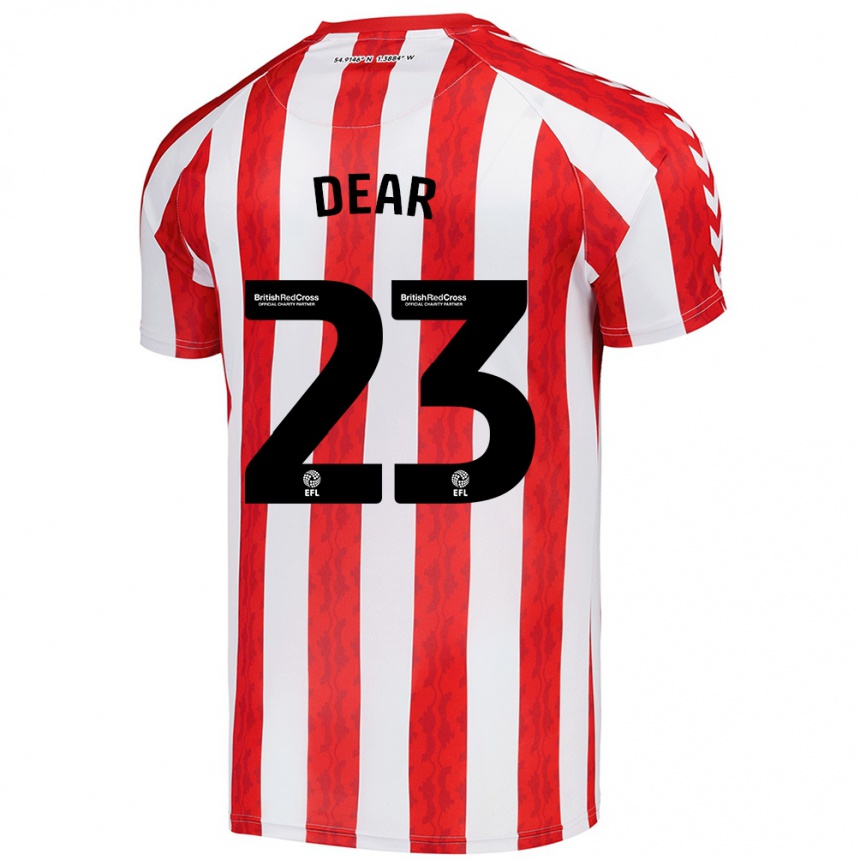 Kids Football Jenna Dear #23 Red White Home Jersey 2024/25 T-Shirt Uk