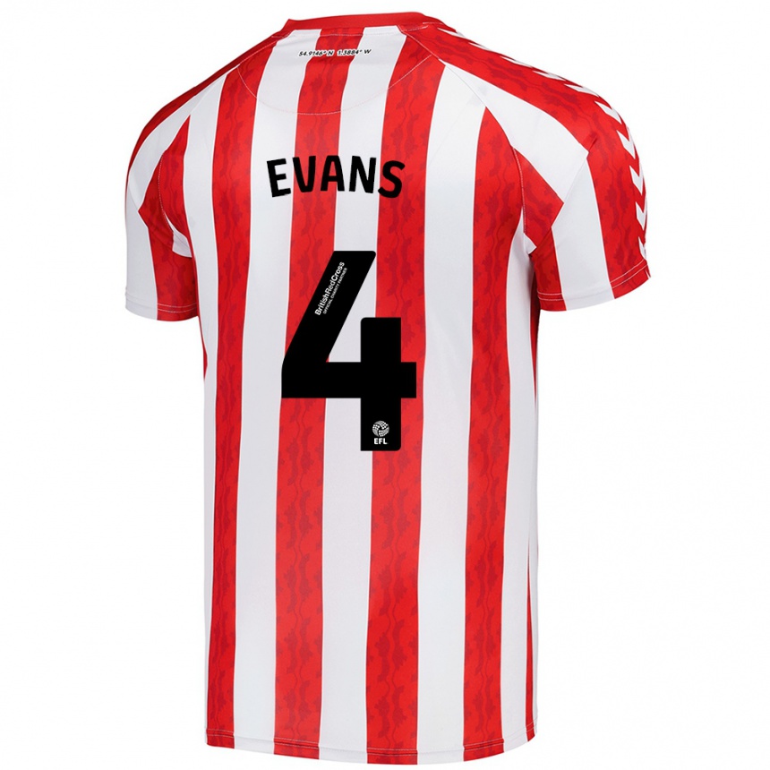 Kids Football Corry Evans #4 Red White Home Jersey 2024/25 T-Shirt Uk