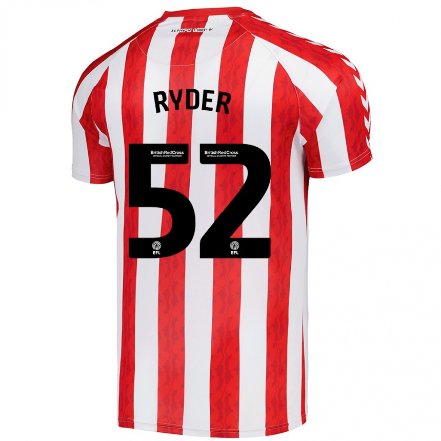 Kids Football Joe Ryder #52 Red White Home Jersey 2024/25 T-Shirt Uk