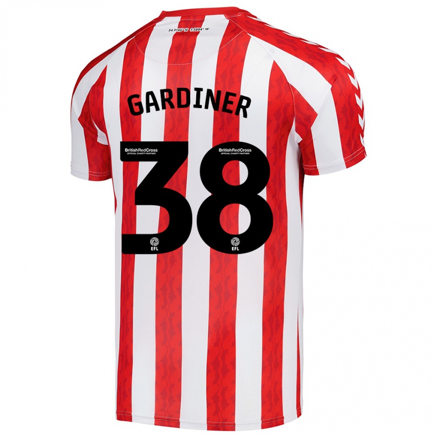 Kids Football Harry Gardiner #38 Red White Home Jersey 2024/25 T-Shirt Uk