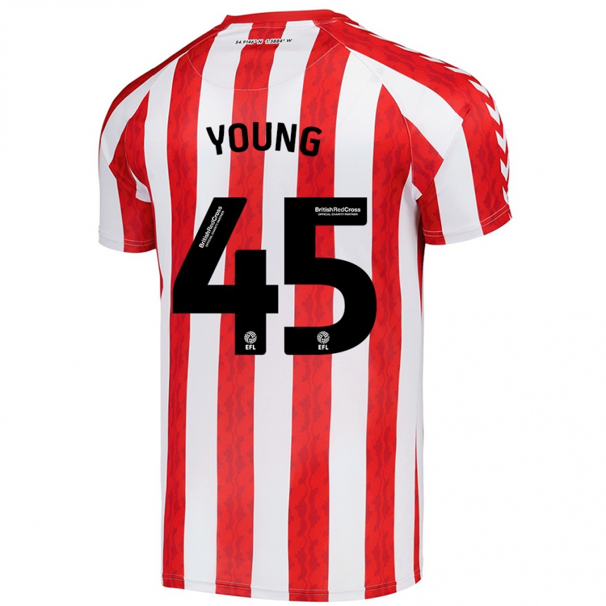 Kids Football Matthew Young #45 Red White Home Jersey 2024/25 T-Shirt Uk