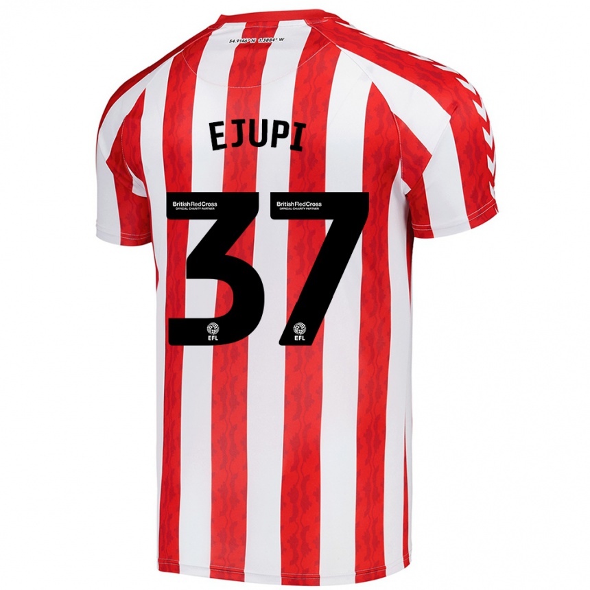 Kids Football Elizabeta Ejupi #37 Red White Home Jersey 2024/25 T-Shirt Uk