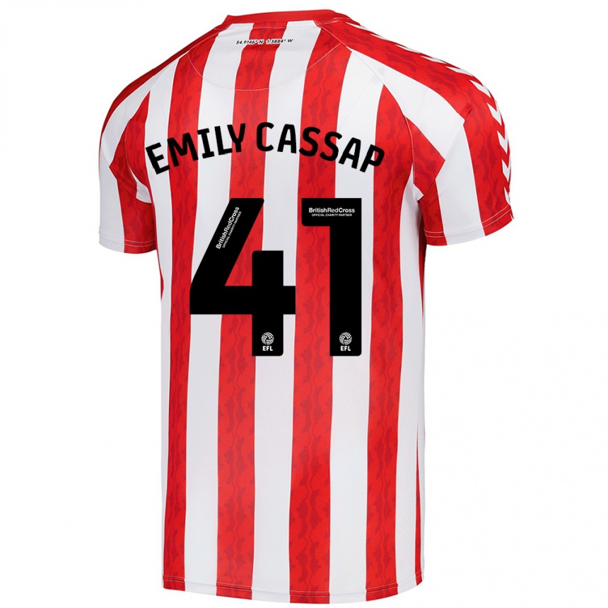 Kids Football Emily Cassap #41 Red White Home Jersey 2024/25 T-Shirt Uk