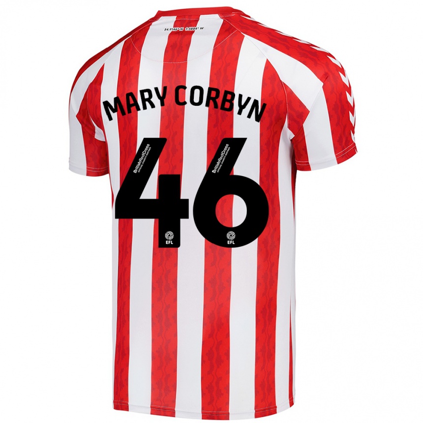 Kids Football Mary Corbyn #46 Red White Home Jersey 2024/25 T-Shirt Uk