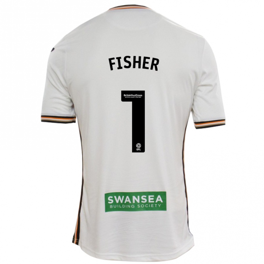 Kids Football Andy Fisher #1 White Home Jersey 2024/25 T-Shirt Uk